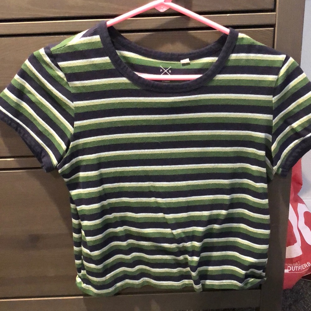 Blue/green crop shirt from Pacsun